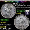 Image 1 : ***Auction Highlight*** 1838 GR-2 Capped Bust Half Dollar 50c Graded Select Unc By USCG (fc)