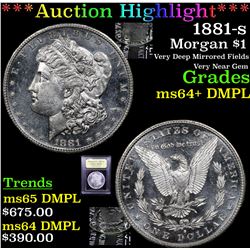 ***Auction Highlight*** 1881-s Morgan Dollar $1 Graded Choice Unc+ DMPL By USCG (fc)