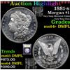 Image 1 : ***Auction Highlight*** 1881-s Morgan Dollar $1 Graded Choice Unc+ DMPL By USCG (fc)