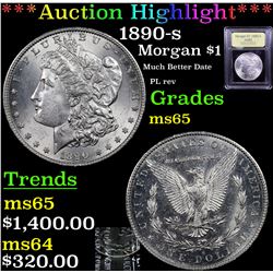 ***Auction Highlight*** 1890-s Morgan Dollar $1 Graded GEM Unc By USCG (fc)