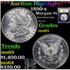 Image 1 : ***Auction Highlight*** 1890-s Morgan Dollar $1 Graded GEM Unc By USCG (fc)