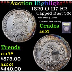 ***Auction Highlight*** 1829 O-117 R2 Capped Bust Half Dollar 50c Graded Select AU By USCG (fc)