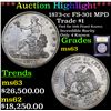 Image 1 : *Highlight Of Entire Auction* 1873-cc FS-301 MPD Trade Dollar $1 Graded Select Unc By USCG (fc)