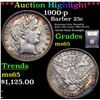 Image 1 : ***Auction Highlight*** 1900-p Barber Quarter 25c Graded GEM Unc By USCG (fc)