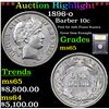 Image 1 : ***Auction Highlight*** 1896-o Barber Dime 10c Graded GEM Unc By USCG (fc)