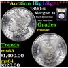 Image 1 : ***Auction Highlight*** 1890-s Morgan Dollar $1 Graded Choice+ Unc By USCG (fc)