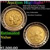 Image 1 : ***Auction Highlight*** Solid Gold 20 Years of Service 1876-s $20 Gold Eagle w/ Solid Gold Bezel, we