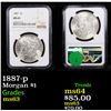 Image 1 : NGC 1887-p Morgan Dollar $1 Graded ms63 By NGC