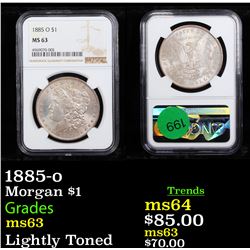 NGC 1885-o Morgan Dollar $1 Graded ms63 By NGC