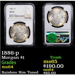 NGC 1886-p Morgan Dollar $1 Graded ms64 By NGC
