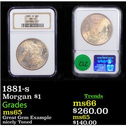 NGC 1881-s Morgan Dollar $1 Graded ms65 By NGC