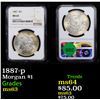 Image 1 : 1887-p Morgan Dollar $1 Graded ms63 By NGC