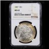 Image 2 : 1887-p Morgan Dollar $1 Graded ms63 By NGC