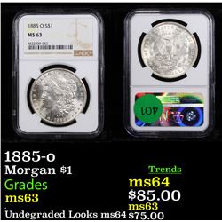 NGC 1885-o Morgan Dollar $1 Graded ms63 By NGC