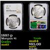 Image 1 : NGC 1887-p Morgan Dollar $1 Graded ms63 By NGC
