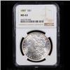 Image 2 : NGC 1887-p Morgan Dollar $1 Graded ms63 By NGC