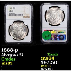 NGC 1888-p Morgan Dollar $1 Graded ms63 By NGC