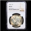 Image 2 : NGC 1922-p Colorfully Toned Peace Dollar $1 Graded ms63 By NGC