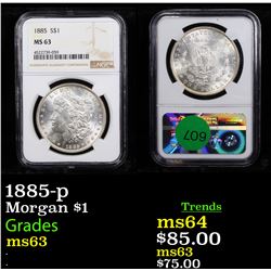 NGC 1885-p Morgan Dollar $1 Graded ms63 By NGC