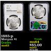 Image 1 : NGC 1885-p Morgan Dollar $1 Graded ms63 By NGC