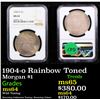Image 1 : 1904-o Rainbow Toned Morgan Dollar $1 Graded ms64 By NGC