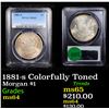 Image 1 : PCGS 1881-s Colorfully Toned Morgan Dollar $1 Graded ms64 By PCGS