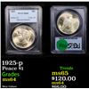 Image 1 : PCGS 1925-p Peace Dollar $1 Graded ms64 By PCGS