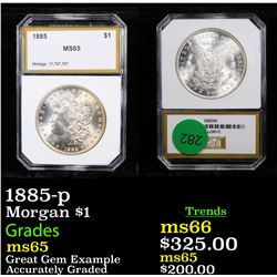 1885-p Morgan Dollar $1 Graded By PCI