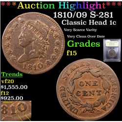 1810 C-1 Classic Head half cent 1/2c Graded xf details By USCG