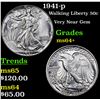 Image 1 : 1941-p Walking Liberty Half Dollar 50c Grades Choice+ Unc