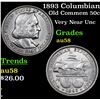 Image 1 : 1893 Columbian Old Commem Half Dollar 50c Grades Choice AU/BU Slider