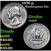 Image 1 : 1936-p Washington Quarter 25c Grades Select Unc