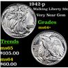 Image 1 : 1942-p Walking Liberty Half Dollar 50c Grades Choice+ Unc