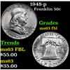 Image 1 : 1948-p Franklin Half Dollar 50c Grades Select Unc FBL
