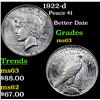 Image 1 : 1922-d Peace Dollar $1 Grades Select Unc