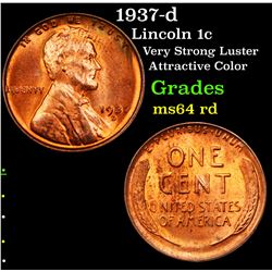 1937-d Lincoln Cent 1c Grades Choice Unc RD