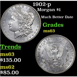 1902-p Morgan Dollar $1 Grades Select Unc
