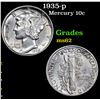 Image 1 : 1935-p Mercury Dime 10c Grades Select Unc