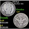 Image 1 : 1914-p Barber Half Dollars 50c Grades vg, very good