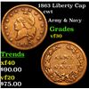 Image 1 : 1863 Liberty Cap Civil War Token 1c Grades vf++