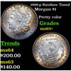 Image 1 : 1889-p Rainbow Toned Morgan Dollar $1 Grades Select+ Unc
