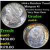 Image 1 : 1884-o Rainbow Toned Morgan Dollar $1 Grades Choice+ Unc