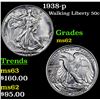Image 1 : 1938-p Walking Liberty Half Dollar 50c Grades Select Unc