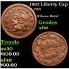 Image 1 : 1863 Liberty Cap Civil War Token 1c Grades xf+