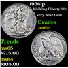 Image 1 : 1936-p Walking Liberty Half Dollar 50c Grades Choice+ Unc