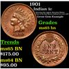 Image 1 : 1901 Indian Cent 1c Grades GEM Unc BN