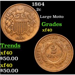 1864 Two Cent Piece 2c Grades xf