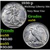 Image 1 : 1936-p Walking Liberty Half Dollar 50c Grades Choice AU/BU Slider