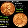 Image 1 : 1934-d Lincoln Cent 1c Grades Gem+ Unc RD