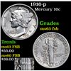 Image 1 : 1916-p Mercury Dime 10c Grades Select Unc FSB